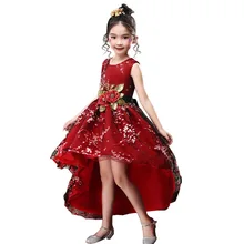 Праздничное платье с цветочным узором для девочек; бальное платье для детей; платье принцессы; костюм для малышей; платье-пачка для первого причастия; женский костюм