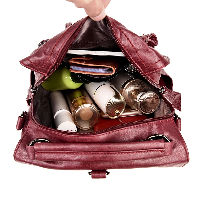 Multifunctio mujeres mochilas de cuero de viaje bolso de hombro Mochila de alta calidad mujeres bolso de escuela Mochila niña Mochila Multifunctio mujeres mochilas de cuero de viaje bolso de hombro Mochila de alta calidad mujeres bolso de escuela Mochila niña Mochila