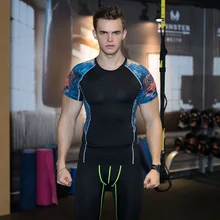 2016 New Men Compression Skin Tight Rash Guard Gym Fitness Running Tights Gym Training Body Building T-Shirt