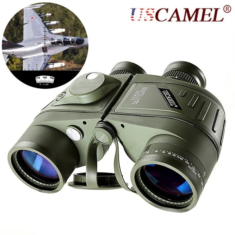

Marine Binoculars 10x50 FMC Professional Waterproof Built-in Rangefinder Compass Hunting Outdoor Telescope High Power Binoculo