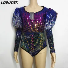 Боди с яркими блестками, комбинезон для ночного клуба, танцор джаза, одежда для сцены, вечерние платья для выступлений, Одежда для танцев для женщин, DJ певица, DS костюм