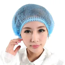 100pcs clean disposable cap for spa salon bathroom nonwoven pleated mob cap Anti dust Mushroom shower caps medical hair cap
