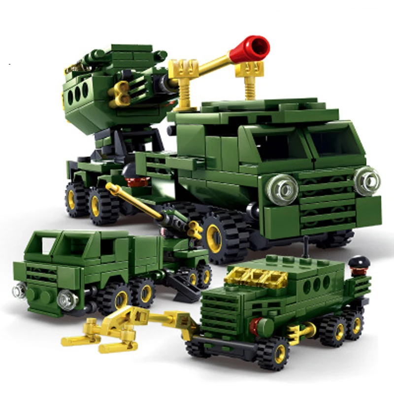 Enlighten 1803 8в1 Военная бронированная модель автомобиля строительные блоки Фигурки