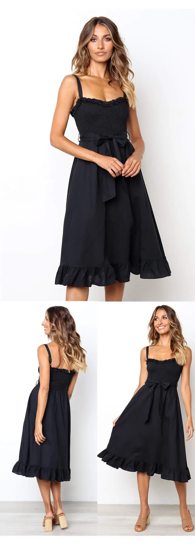 Women's Elegant Strapless Dress-black