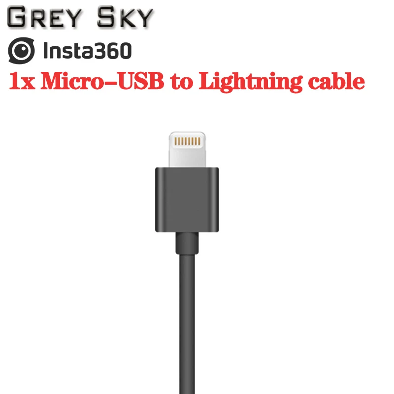 Кабель-адаптер(Micro USB или Тип usb-C) или входит 1x с эффектом приближения C зарядкой Micro-USB Lightning Кабель для Insta360 один Android