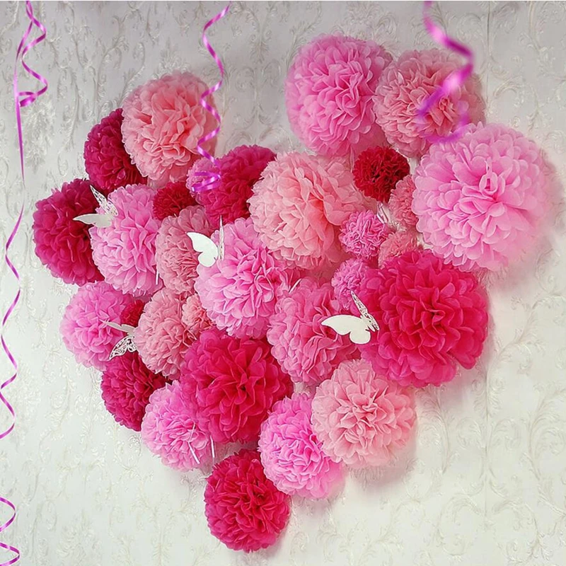 100 шт ручной работы 4 ''(10 см) папиросная бумага Pom цветок шар помпон для дома сад