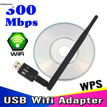 

Kebidumei 300 Mbps USB Wifi Adapter USB 2.0 Wireless 2.4GHz Network Lan Card Antenna For Windows XP/Vista/7 For Mac OS X Linux