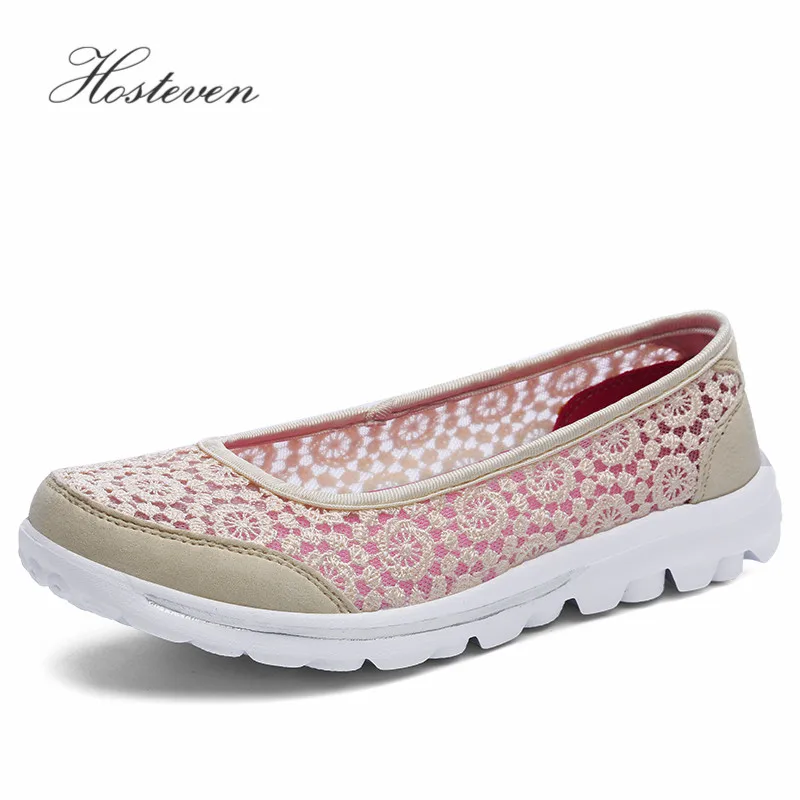 Hosteven Frauen Schuhe Casual Plattform Sneaker Wohnungen Schuhe Mädchen Damen Air Mesh Schuhe Solide Sommer Schuhe Plus 35-42