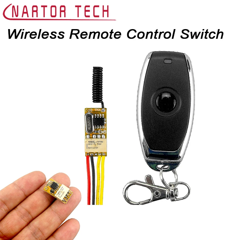 

Small Relays Wireless RC Switch Button Signal Line On-off DC3.7-5v 12v Controller Remote Control Module