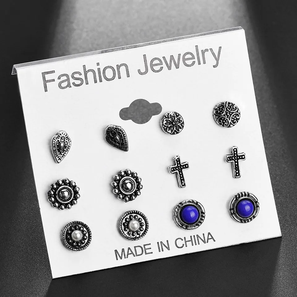 Новые 6 пар/компл. серьги с кристаллами для женщин Boucle D'oreille ювелирные изделия