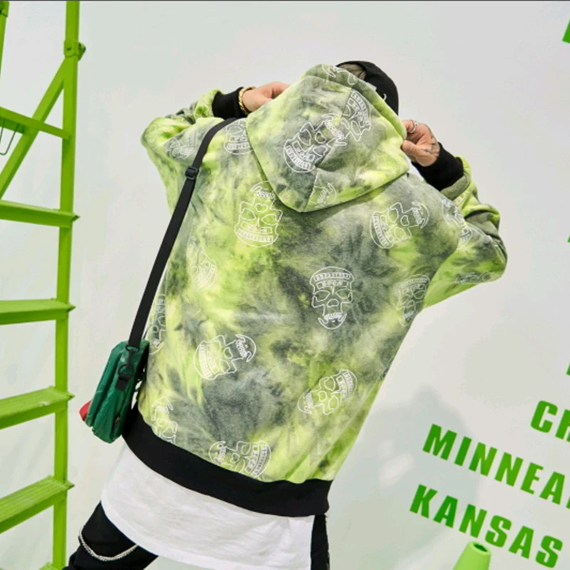tie dye skull hoodie