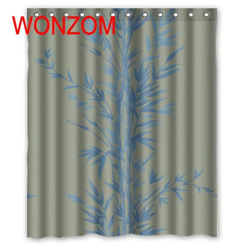 

WONZOM Bamboo Coconut Trees Curtain with 12 Hooks For Bathroom Decor Modern Bath Waterproof Curtain Bathroom Accessories