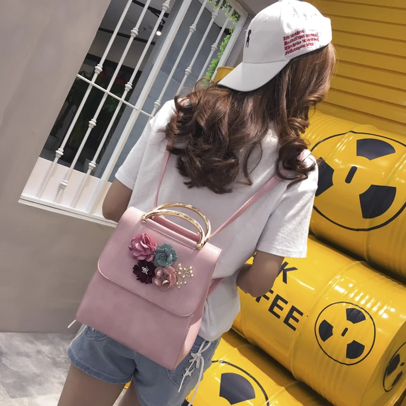 Designer Flower Women Backpack Small High Quality Beading School Bags For Girls multifunctional backpack (10)