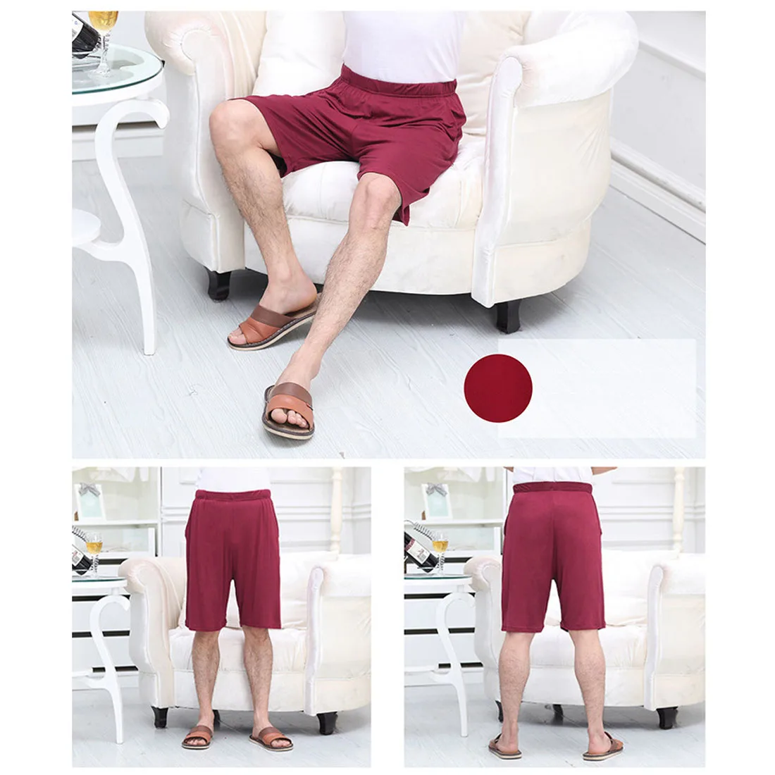Штаны для отдыха, Мужская пижама, пижама для сна, Мужская короткая Домашняя одежда, свободные пижамные штаны для мужчин размера плюс