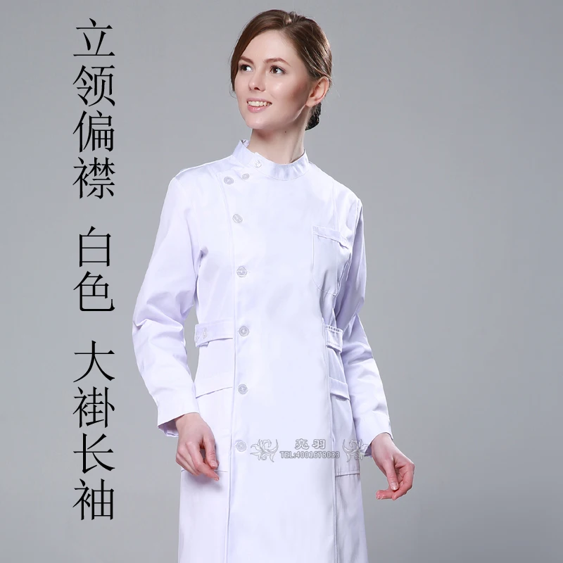 Медсестра зима с длинным рукавом равномерное женский белый Косметическая пудра Синий Летняя одежда с длинными рукавами пальто медсестра - Цвет: Female White collar
