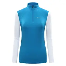 Женская Спортивная одежда для гольфа на весну и осень футболка с длинными рукавами эластичные быстросохнущие дышащие топы с воротником на молнии для тенниска