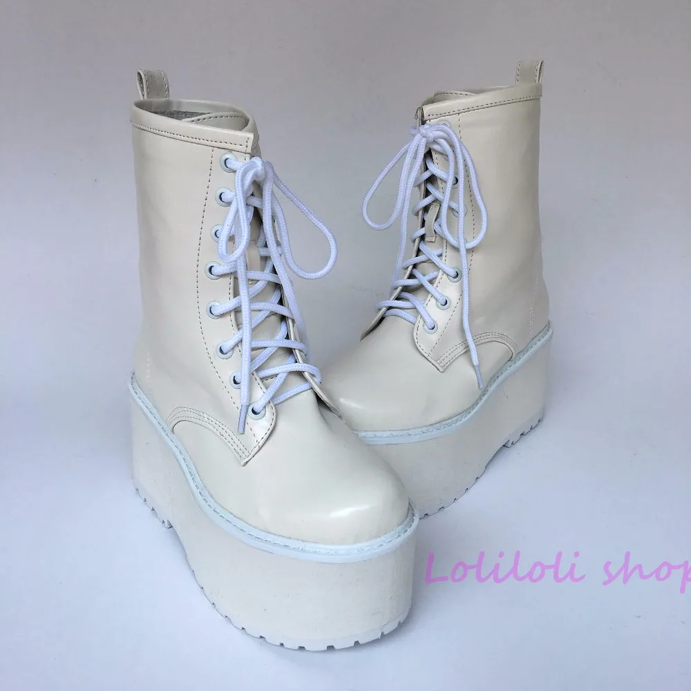 Princess lolita punk shoes Japanese design customized shoes large size white matt high boots shoes platform shoes 9236 цена Princess lolita punk shoes Japanese design customized shoes large size white matt high boots shoes platform shoes 9236 цены онлайн
