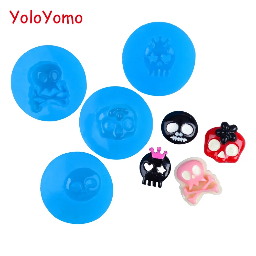 

P075YL,P077YL,P695YL,P696YL Halloween Skull Silicone Mold - for Halloween Mold Candy Chocolate Resin Jewelry Making Cabochon