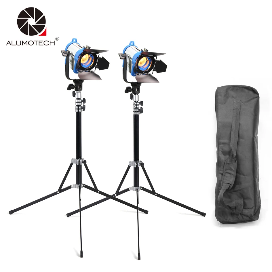 

ALUMOTECH 150WX2 Fresnel Tungsten As Arri Spot Lighting+StandX2+Bag For Studio Photography