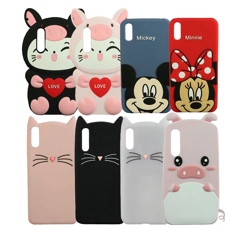 

New Case For Xiaomi Mi 9 Cartoon Mickey Minnie Pig Cat 3D Silicone Soft Back Cover Cases For Xiaomi Mi 9 SE