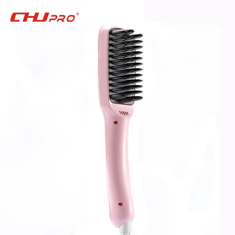 Выпрямитель для волос щетка PTC нагревательное выпрямление железа ионной Электрический быстрый выпрямитель для волос щетка расческа алюминий