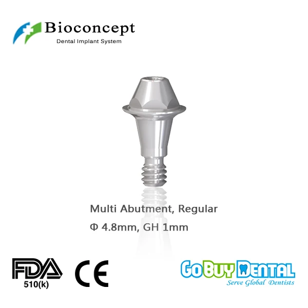 Osstem TSIII&Hiossen ETIII abutment compatible Hexagon Regular Multi abutment D4.8mm, Straight, gingival height 1mm(337070)