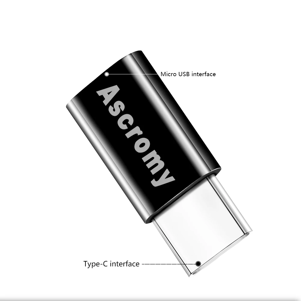 Ascromy USB C to Micro USB OTG Cable Type C Converter Adapter for Macbook Samsung Galaxy S8 S9 Plus Huawei P20 Pro p10 P9 Type-C (2)