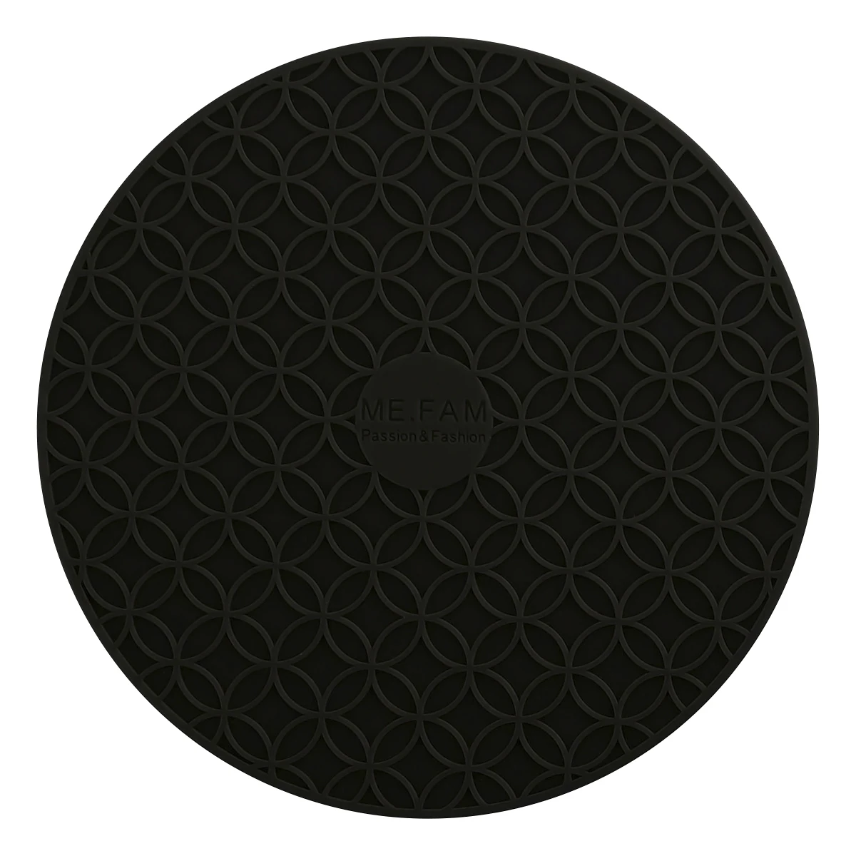 ME. FAM 1 шт. 16 см круглый силиконовый коврик для воссоединения нескользящий теплоизоляционный коврик для тарелок для кухни, ресторана, офиса - Цвет: Black 1 Piece