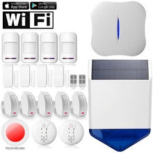 Chuangkesafe Sirena Solar W1 WiFi APP teléfono PSTN Sistema de Alarma Antirrobo de Control remoto para la Seguridad Casera 315 Kits