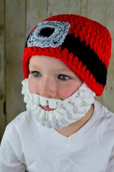 

Crochet Santa Hat with Beard, Red and White Christmas Hat ,Bearded Santa Hat Santa Claus Beard Hat Christmas Gift Bearded Beanie
