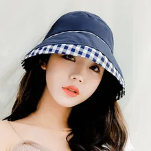 Модные женские мягкие клетчатые рыбацкие шляпы, женские шапки для отдыха, Пляжная Панама Gorro Pescador Кепка# Y10