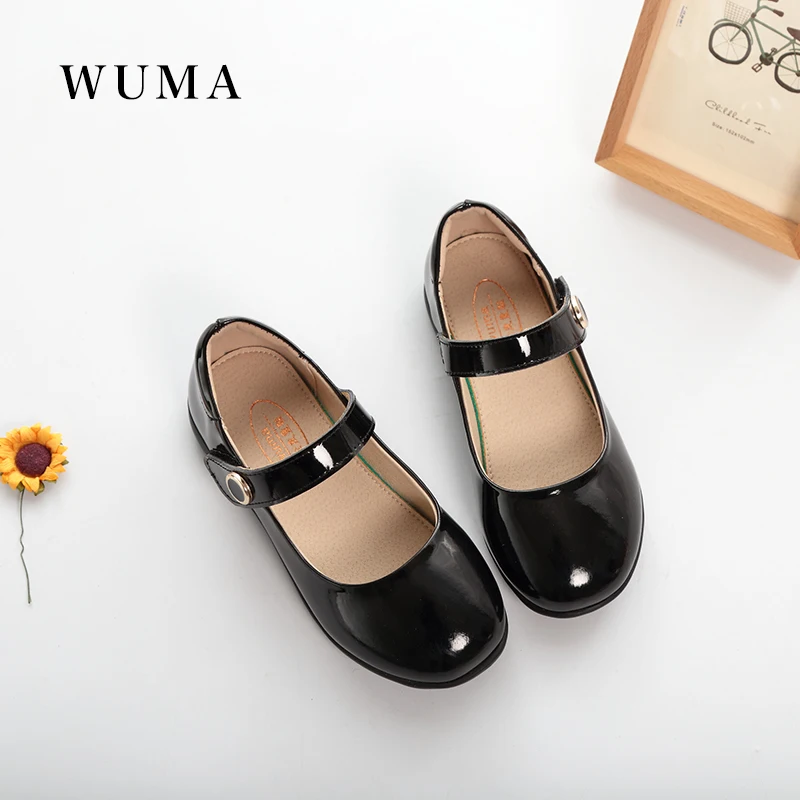 WUMA Children School Uniform Shoes Pretty Comfortable for girls dress