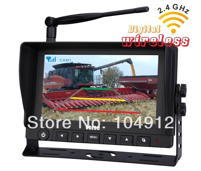 7" DIGITAL REAR VIEW BACKUP REVERSE CAMERA SYSTEM FOR SKID STEERS AGRICULTURE 