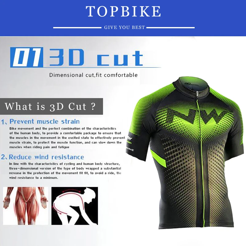 NW быстрый-сухая мука Зеленый Велоспорт Джерси Лето короткий рукав гоночный велосипед велоспортивная одежда для гонок велосипедная одежда для мужчин
