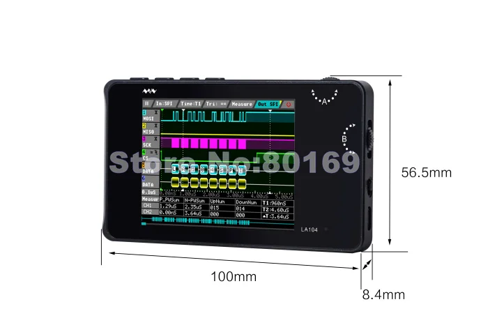 Портативный LA104 цифровой анализатора логики 2,8 "Экран 4 Каналы осциллограф SPI IIC UART программируемый 100 мГц Макс частота дискретизации