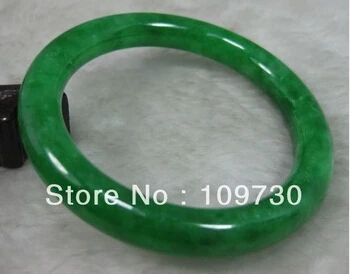 

hot sell909292 NATURE BEAUTIFUL BRIGHT GREEN JADE JADEITE BRACELET BANGLE 55MM