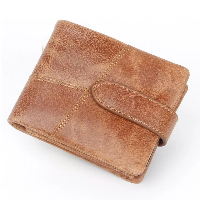 

Fashion Vintage Men RFID Antimagnetic Wallet Genuine Leather Coin Bag Zip Wallet Fashion Slim Perse PORTFOLIO Vallet Card Holder