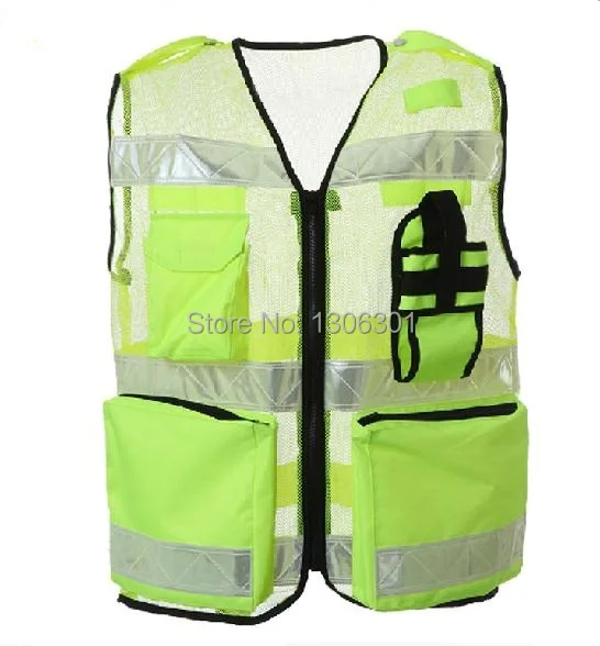 

Fluorescent Yellow Mesh /Oxford Cloth Reflective Safety Vest Clying Reflective Warning Clothing