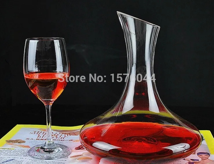 1 шт. 1500 мл Стекло вина Графины уникальный стакан вина Графин кувшин для воды вина контейнер лево панели инструментов косой рот чайник J1100