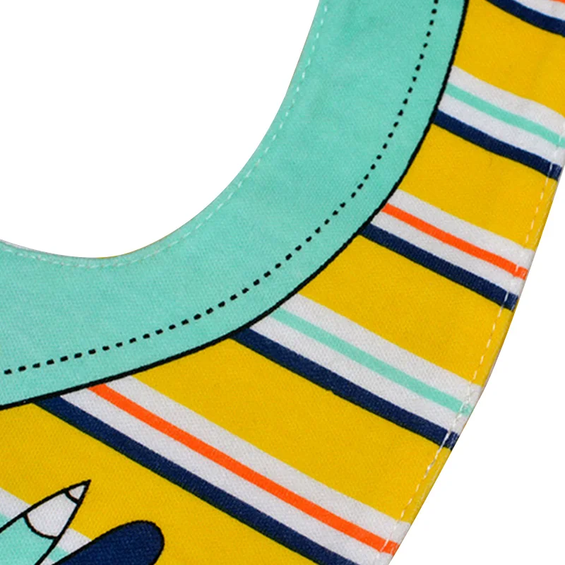 5 Pcs Cotton Waterproof Baby Bibs 2 Sides Print Cartoon Pattern Saliver Towel 0-3 Baby Feeding Bibs For Boys Girls Baby Care (5)