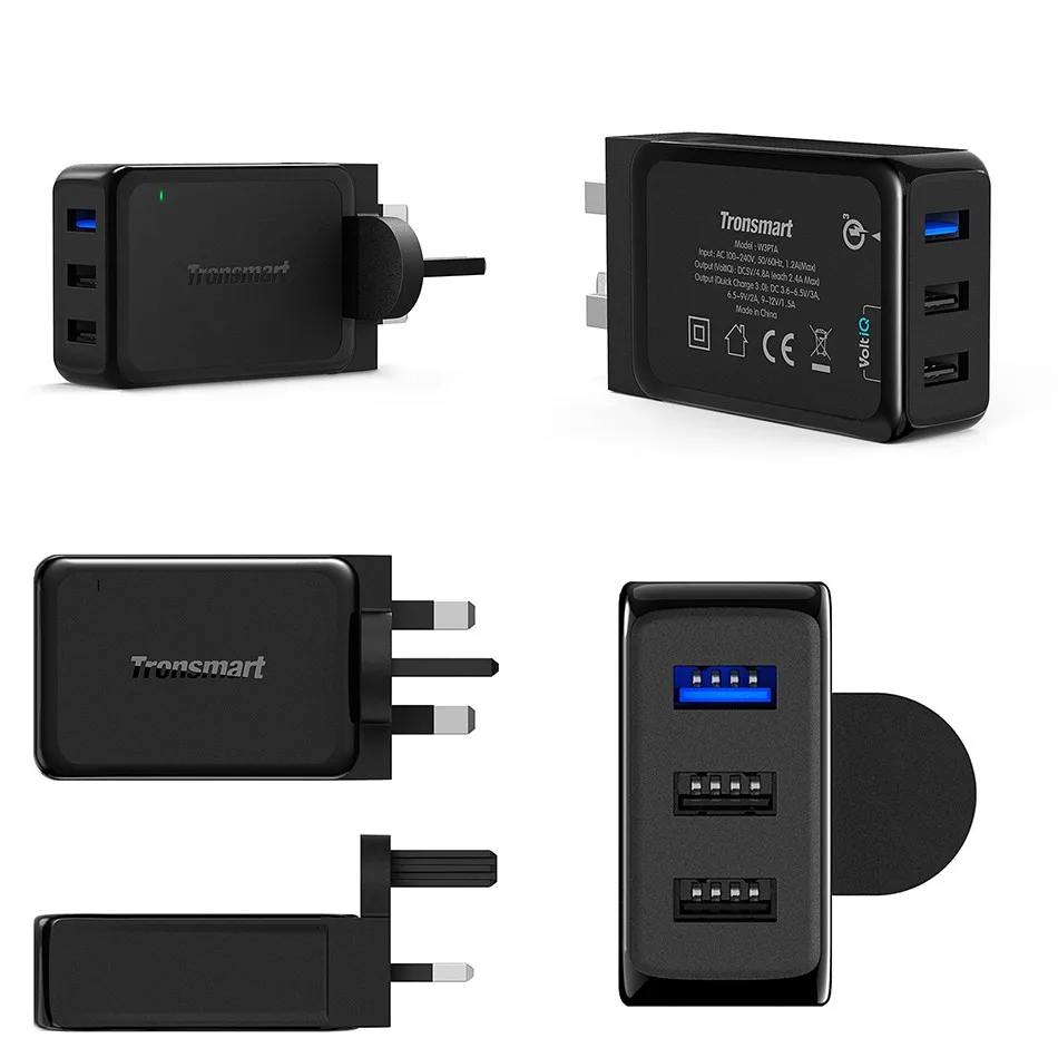 Tronsmart W3PTA USB Charging Qualcomm Certified Quick Charge 3.0 QC3.0 USB Smart Charger 3