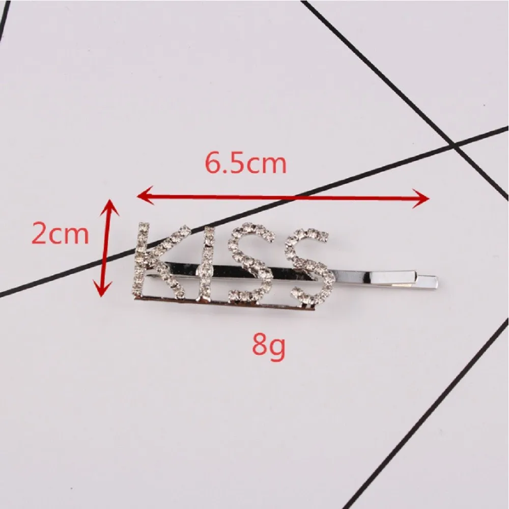 Новинка, 1 шт., заколки для волос с блестящими буквами для женщин и девушек, заколки невидимки для волос, заколка, инструменты, аксессуары для волос, стразы, сплав, индивидуальное слово