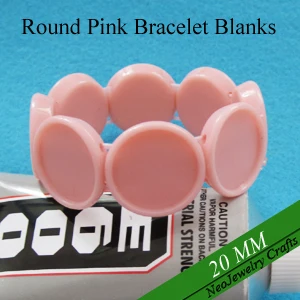 20 мм круглый розовый эластичный браслет, круглый пустой браслет, Набор круглых браслетов, браслет ручной работы