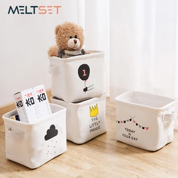 

Desktop Storage Box Mini Canvas Storage Basket Small Desktop Sundries Storage Box Kids Toys Organizer Bag