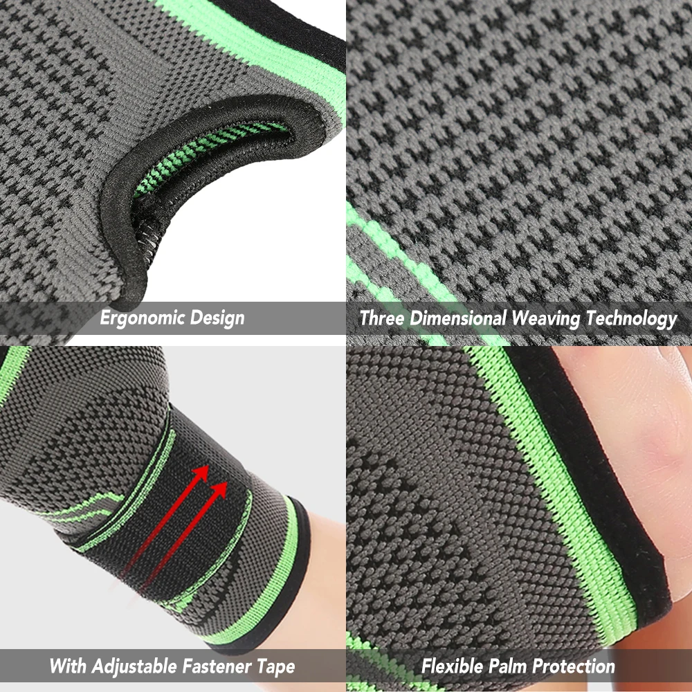 Wrist Support Sleeve Half-Finger Wrist Band Palm Support Brace Compression Wrist Sleeve for Men Women Sports Safety