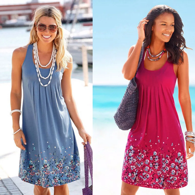 

woman dress fashion new ladies female womans clothing print sleeveless o-neck autumn retro style popular dresses aesthetic