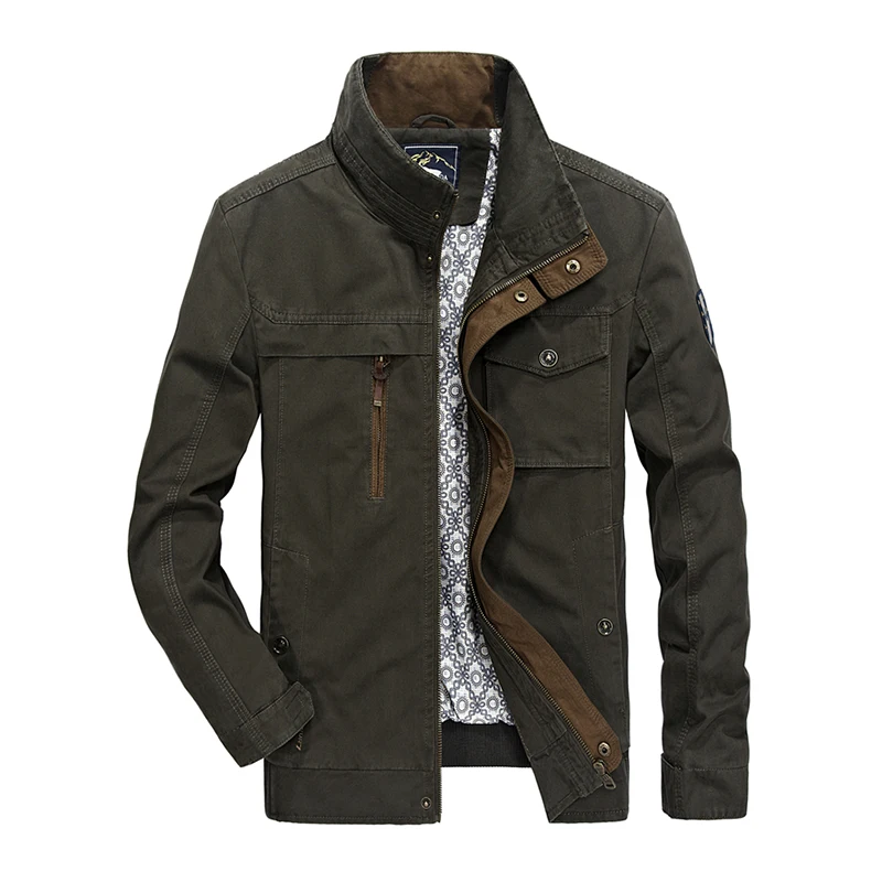 Spring Autumn Bomber Jacket Men Military Army Cotton Cargo Jackets Multi Pockets Coats Mens's