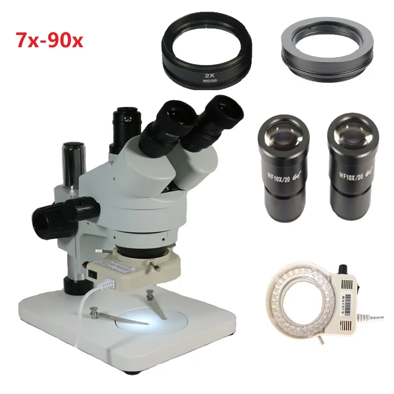 3.5X-90X Simul Focal электронный промышленный Тринокулярный Стерео микроскоп с 10/20X окуляром объектив для телефона PCB IC Инструменты для ремонта