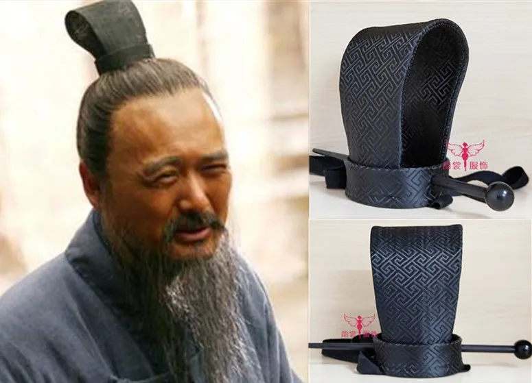 Confucius Male Scholar Hat Ancient Chinese Spring Autumn War Period Scholar Hat Daily Wear Hair Tiara Cosplay Hat TV Play Use