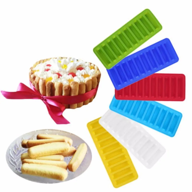 1 pc 10 Holes Long Ice Maker Mold Silicone Ice Tube Mold Bar Drink